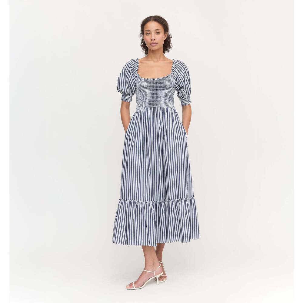 Hill House Home The Louisa Nap Dress - Navy Stripe Size SNavy Stripe / S - Picture 2 of 4